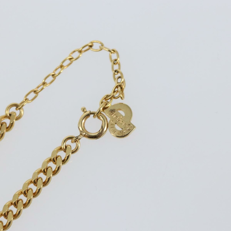 【日本直送】Christian Dior Curve Chain CD logo 項鍊 金屬金 Auth 146056-12