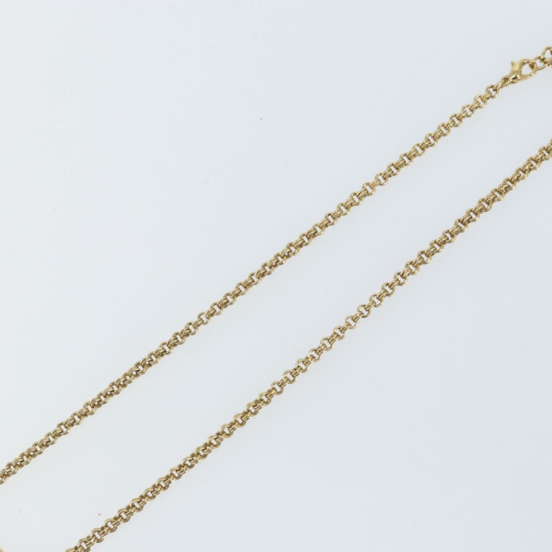 【日本直送】Christian Dior 鑲鑽 CD 標誌項鍊 金屬金 Auth 146055-4