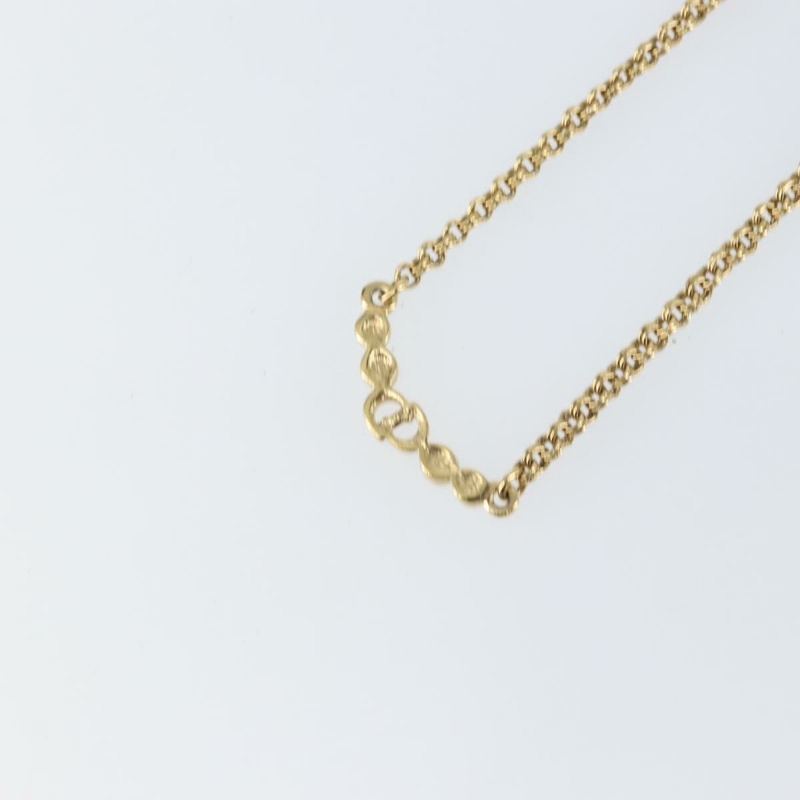 【日本直送】Christian Dior 鑲鑽 CD 標誌項鍊 金屬金 Auth 146055-8