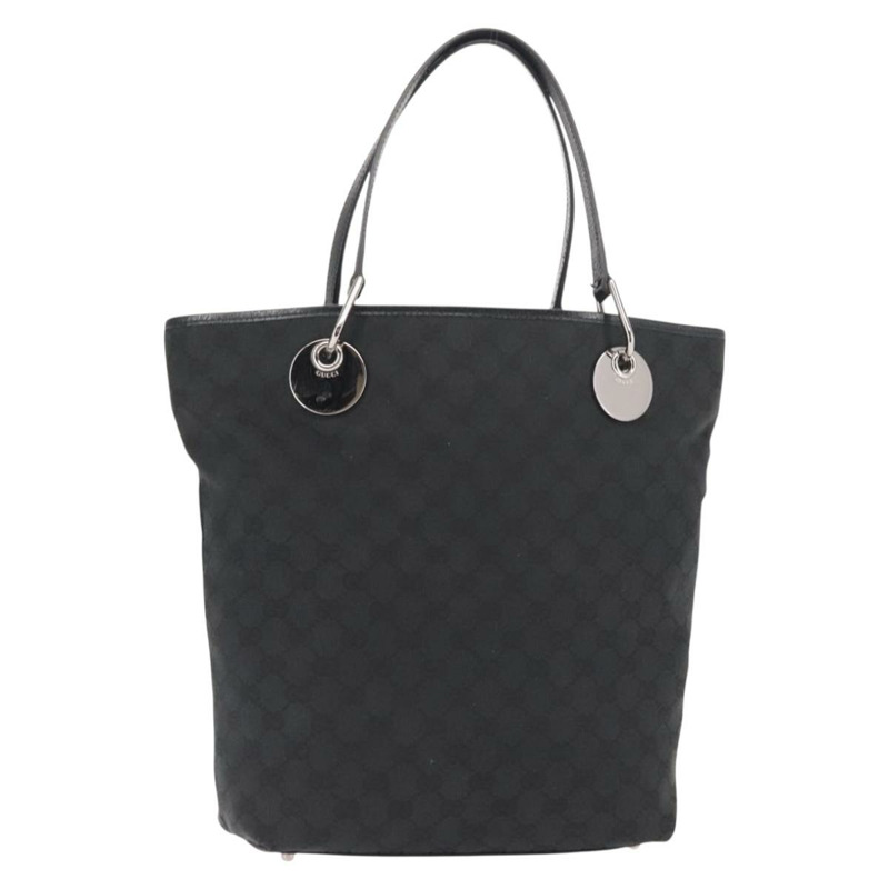 【日本直送】GUCCI GG帆布托特包 黑色金色 120836 正品 fm4884-0