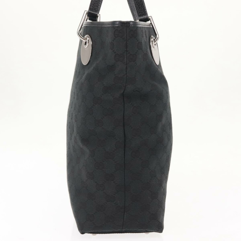 【日本直送】GUCCI GG帆布托特包 黑色金色 120836 正品 fm4884-2
