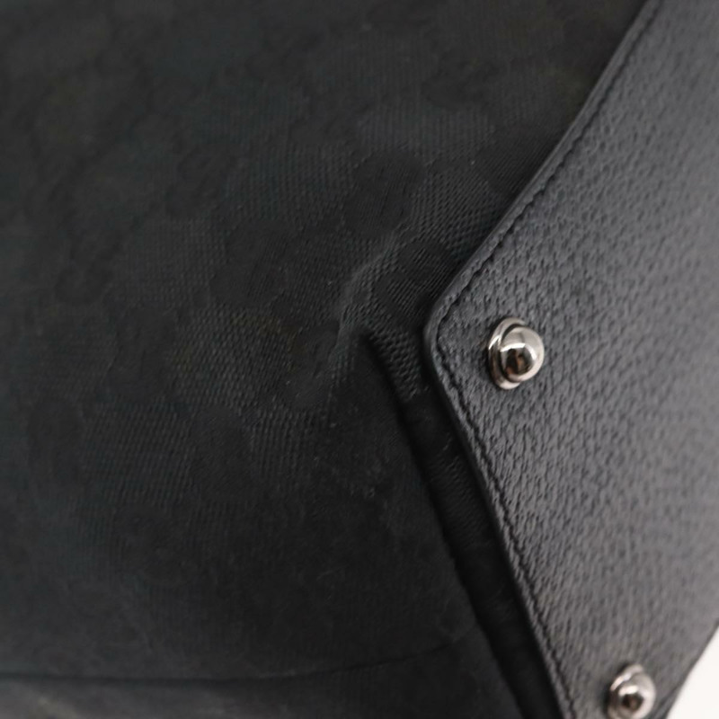 【日本直送】GUCCI GG帆布托特包 黑色金色 120836 正品 fm4884-8