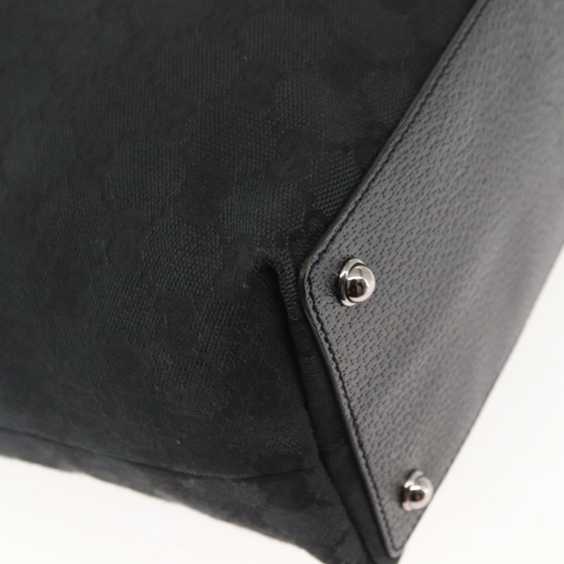 【日本直送】GUCCI GG帆布托特包 黑色金色 120836 正品 fm4884-14
