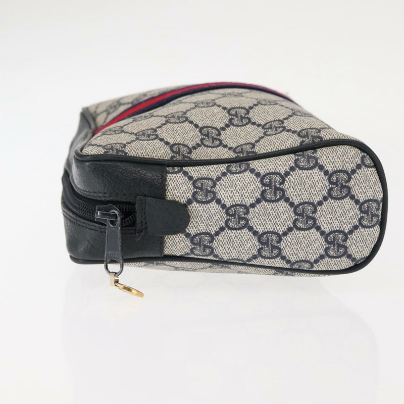 【日本直送】GUCCI GG Supreme Sherry Line 手拿包 紅色/海軍藍 63 01 012 Auth fm4879-3