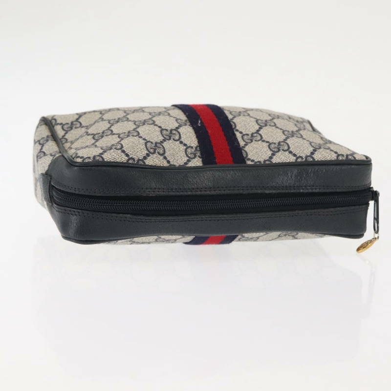 【日本直送】GUCCI GG Supreme Sherry Line 手拿包 紅色/海軍藍 63 01 012 Auth fm4879-4