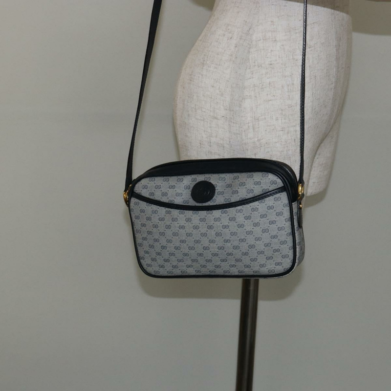 【日本直送】GUCCI Micro GG Supreme 單肩包 PVC 海軍藍/金色 007 56 0095 Auth fm4868-23