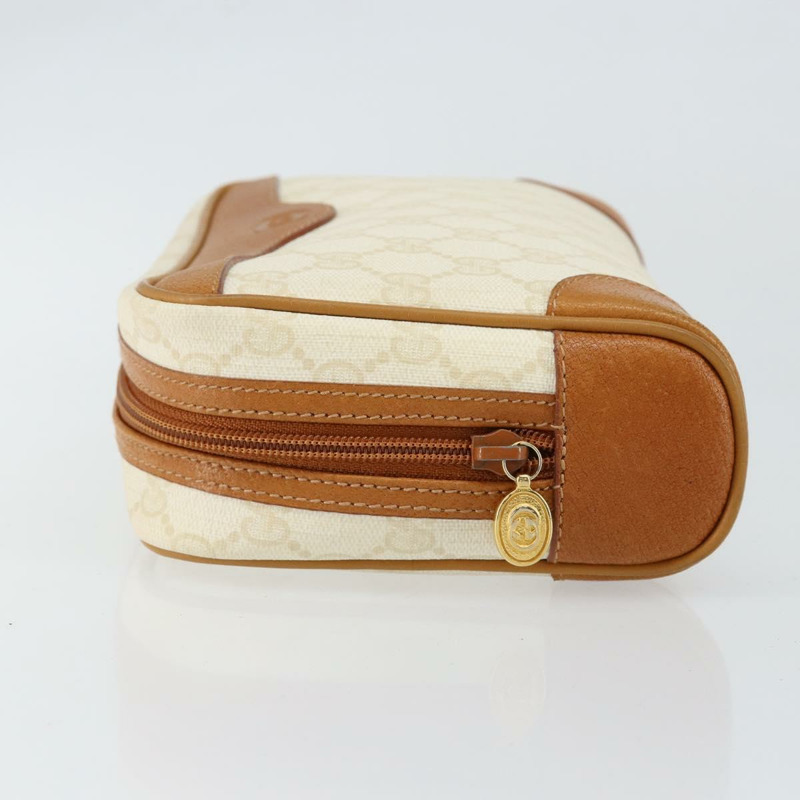 【日本直送】GUCCI GG帆布手拿包 白色金色 正品 145972-3