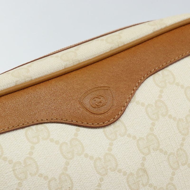 【日本直送】GUCCI GG帆布手拿包 白色金色 正品 145972-7