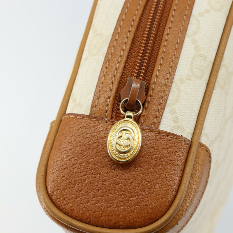 【日本直送】GUCCI GG帆布手拿包 白色金色 正品 145972-8