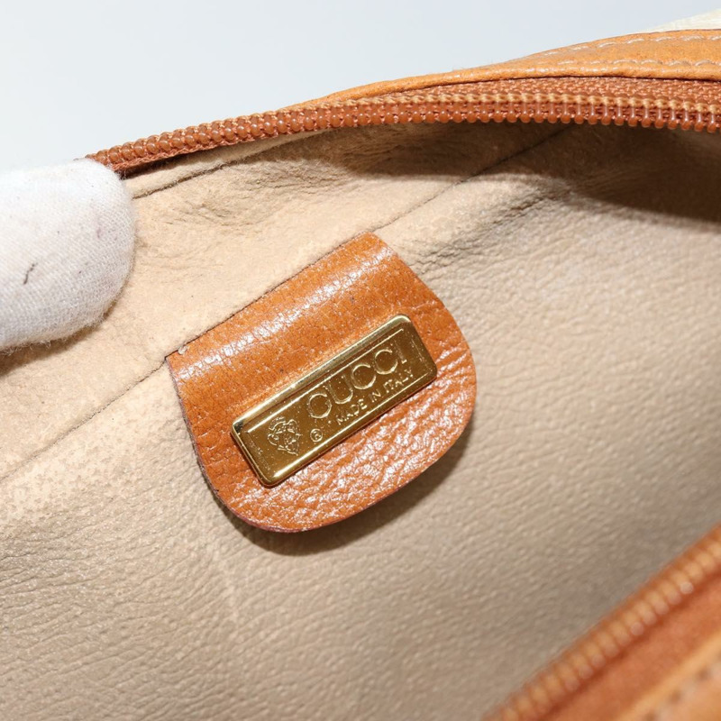 【日本直送】GUCCI GG帆布手拿包 白色金色 正品 145972-9