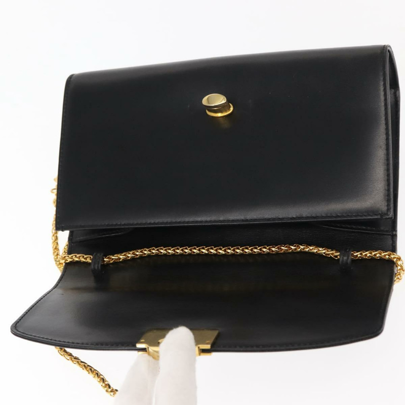 【日本直送】BALLY 鏈條單肩包 皮革 黑色 金色 正品 145994-9