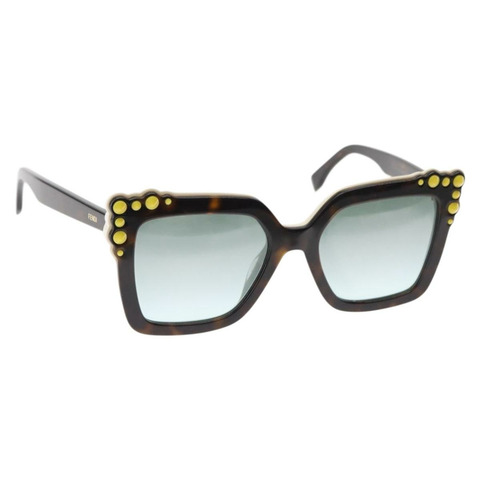 FENDI 太陽眼鏡 塑膠 棕色 C9KEQ Auth hk3162