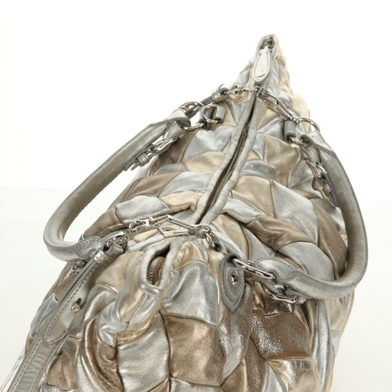 【日本直送】Miu Miu 手提包 皮革 兩用 香檳金銀色 正品 146159-13