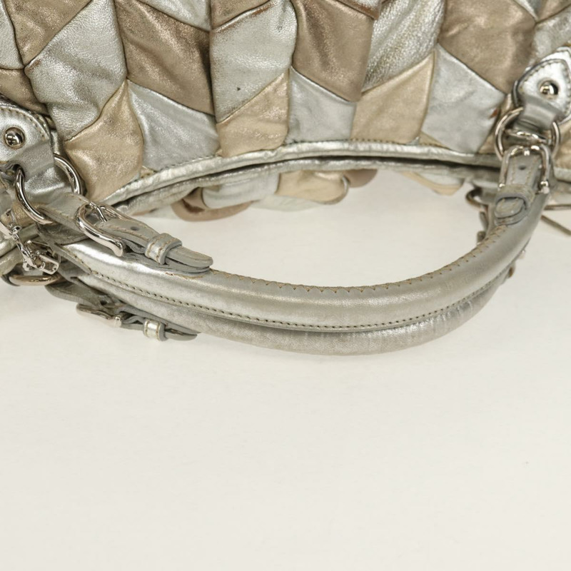 【日本直送】Miu Miu 手提包 皮革 兩用 香檳金銀色 正品 146159-14