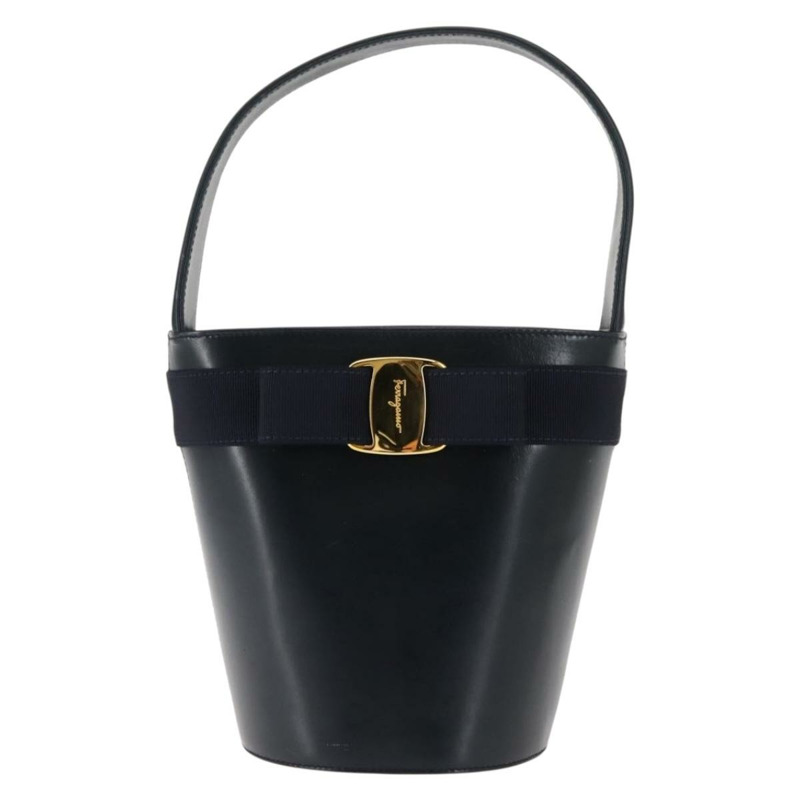 【日本直送】Salvatore Ferragamo Vala 單肩包 皮革 海軍藍 金色 正品 bs29928-12