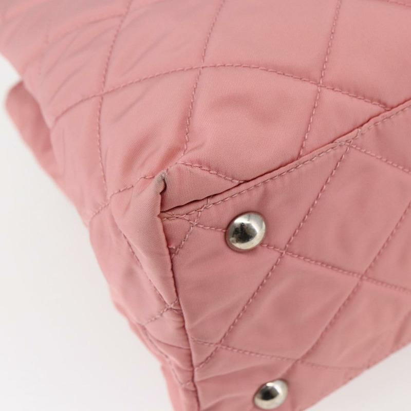 【日本直送】PRADA 絎縫鏈條手提包 尼龍 粉紅色 銀色 正品 146334-16