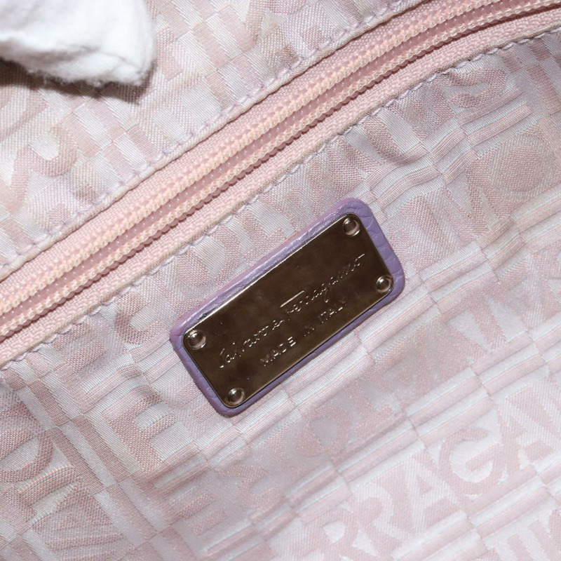 【日本直送】Salvatore Ferragamo Gancini 手提包 皮革 紫色 銀色 正品 146336-18