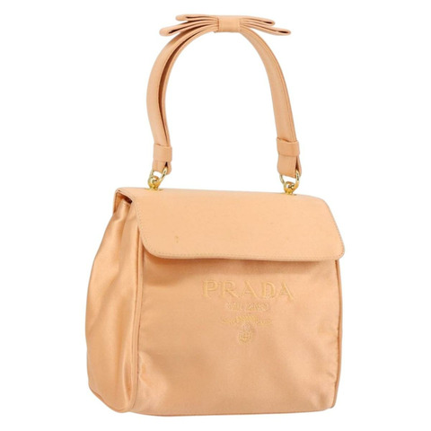 PRADA 手提包 緞面 粉紅金色 正品 146335