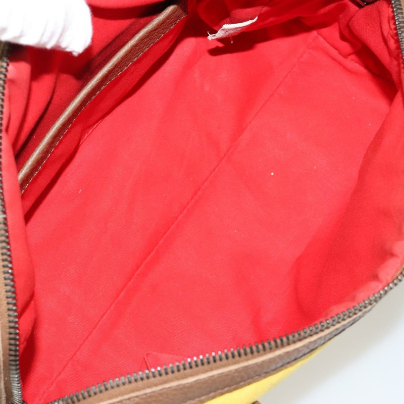 【日本直送】BOTTEGA VENETA INTRECCIATO 手袋 帆布 黃色 金色 Auth hk3145-10