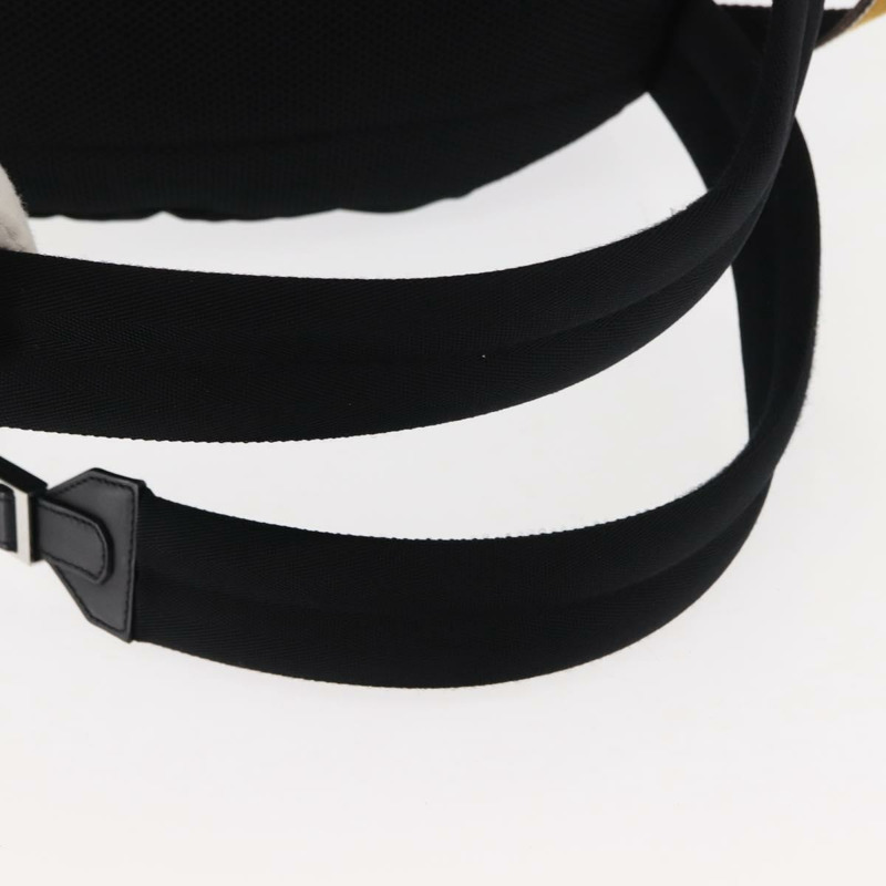 【日本直送】FENDI Zucca帆布雙肩包 黑色 銀色 Auth hk3119-8