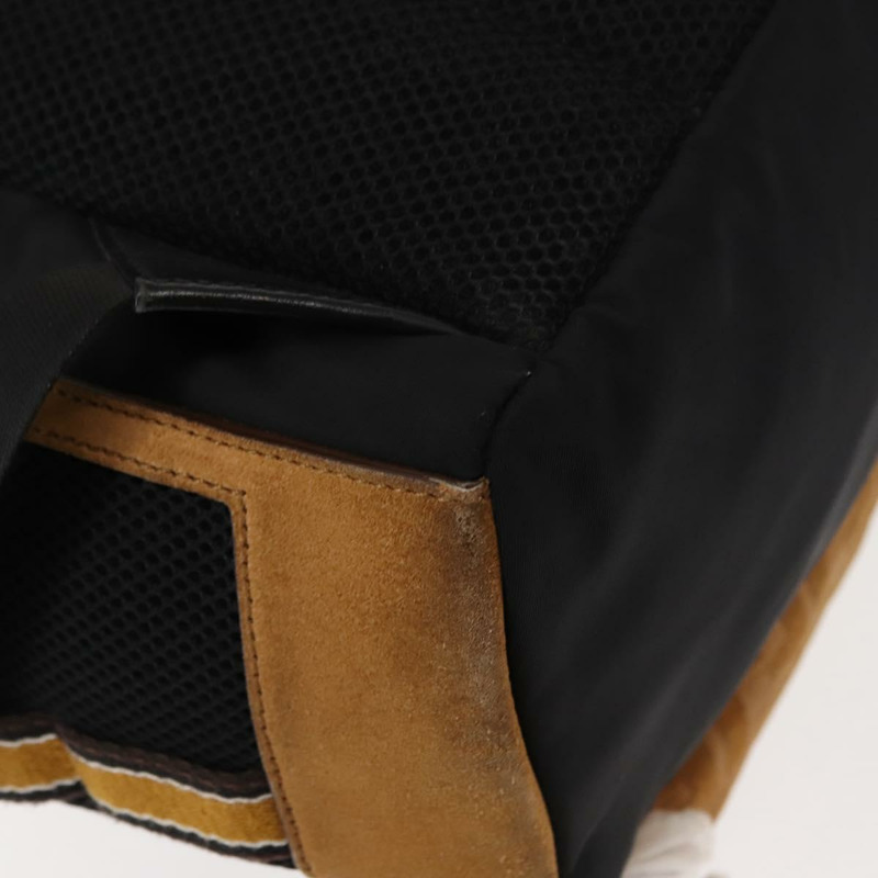 【日本直送】FENDI Zucca帆布雙肩包 黑色 銀色 Auth hk3119-15