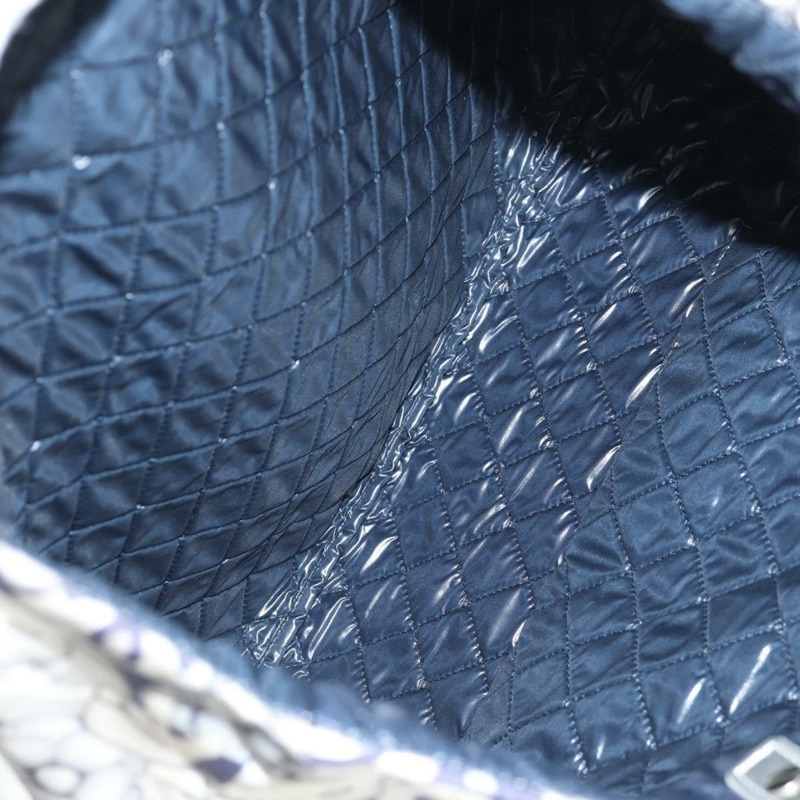 【日本直送】香奈兒 COCO 標誌手提包 尼龍 海軍藍 灰色 CC 正品 145888A-9