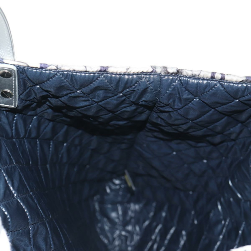 【日本直送】香奈兒 COCO 標誌手提包 尼龍 海軍藍 灰色 CC 正品 145888A-19