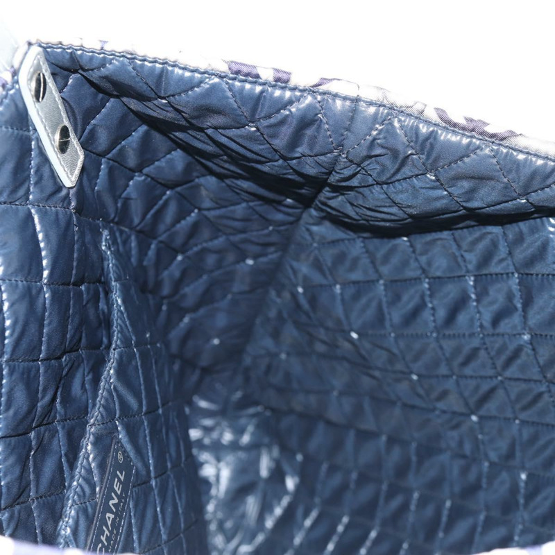 【日本直送】香奈兒 COCO 標誌手提包 尼龍 海軍藍 灰色 CC 正品 145888A-20