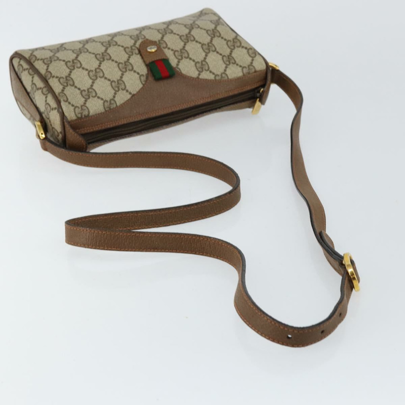 【日本直送】GUCCI GG Supreme Web Sherry Line 手提包 PVC 米色 金色 89 02 018 正品 145882-6