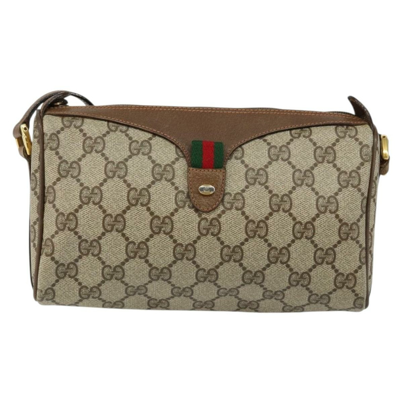 【日本直送】GUCCI GG Supreme Web Sherry Line 手提包 PVC 米色 金色 89 02 018 正品 145882-12