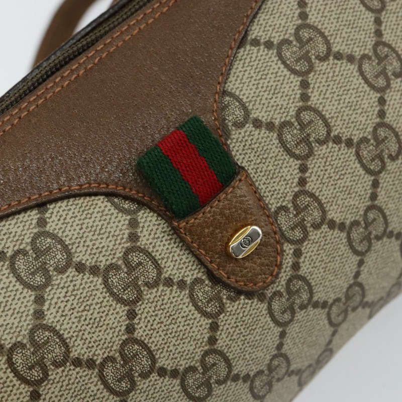 【日本直送】GUCCI GG Supreme Web Sherry Line 手提包 PVC 米色 金色 89 02 018 正品 145882-16