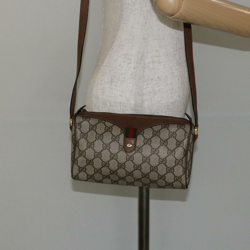 【日本直送】GUCCI GG Supreme Web Sherry Line 手提包 PVC 米色 金色 89 02 018 正品 145882-20