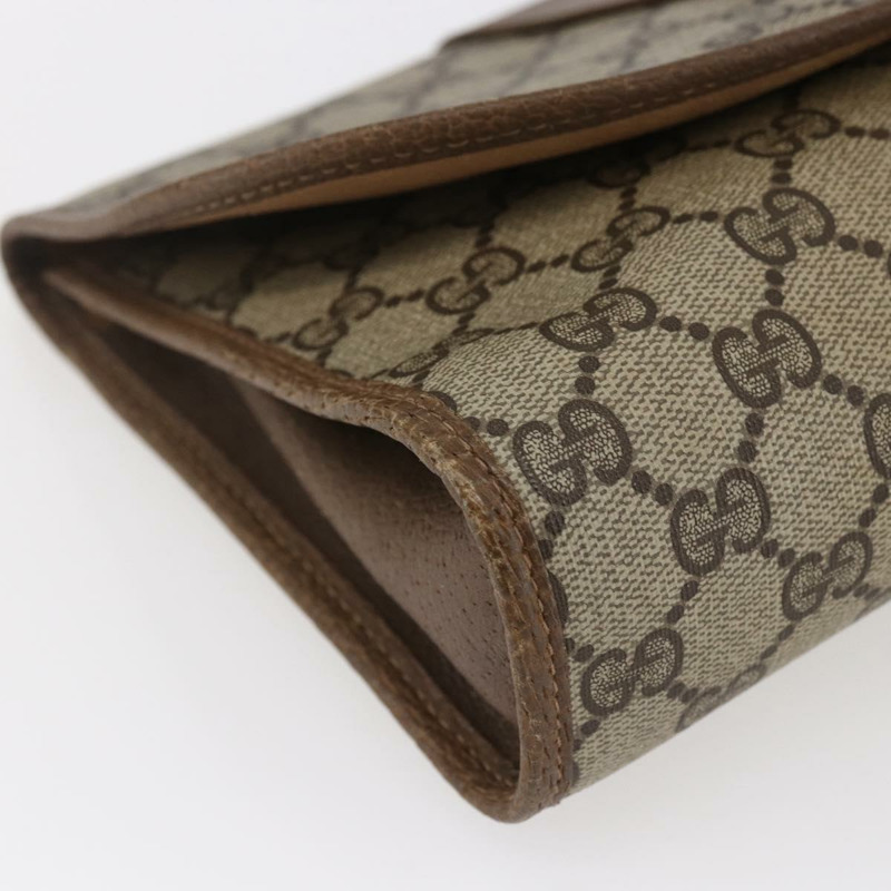 【日本直送】GUCCI GG Supreme Web Sherry Line 手拿包 PVC 米色 紅色 89 01 030 正品 145877-13