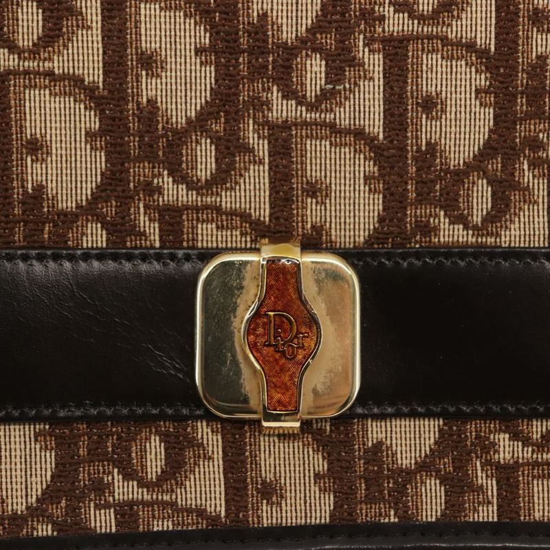 【日本直送】Christian Dior Trotter帆布鏈條單肩包 棕色金色 正品 145878-8