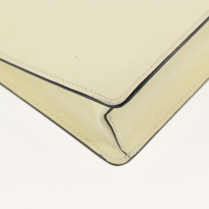 【日本直送】PRADA 鏈條單肩包 Safiano 皮革 白色 銀色 Auth bs29803-8