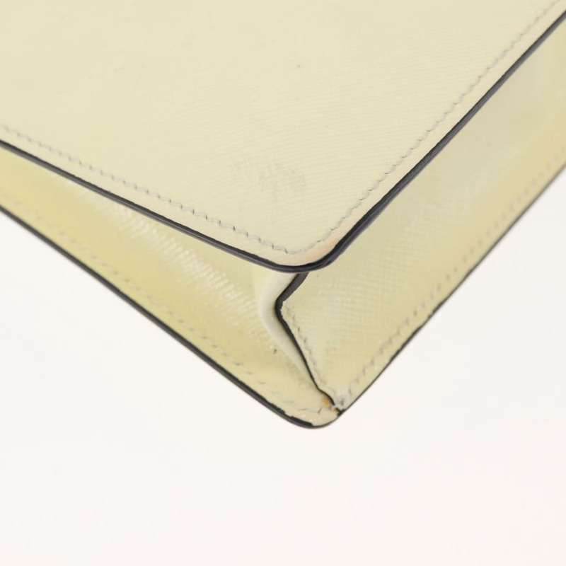 【日本直送】PRADA 鏈條單肩包 Safiano 皮革 白色 銀色 Auth bs29803-14