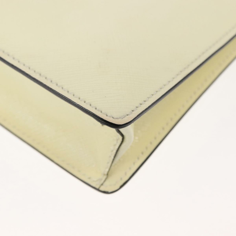 【日本直送】PRADA 鏈條單肩包 Safiano 皮革 白色 銀色 Auth bs29803-15