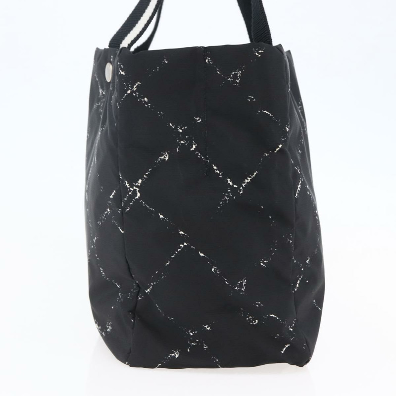 【日本直送】香奈兒旅行系列托特包 尼龍 黑白 CC 標誌 Auth 145777-2