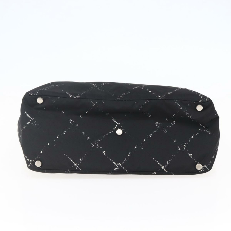 【日本直送】香奈兒旅行系列托特包 尼龍 黑白 CC 標誌 Auth 145777-4