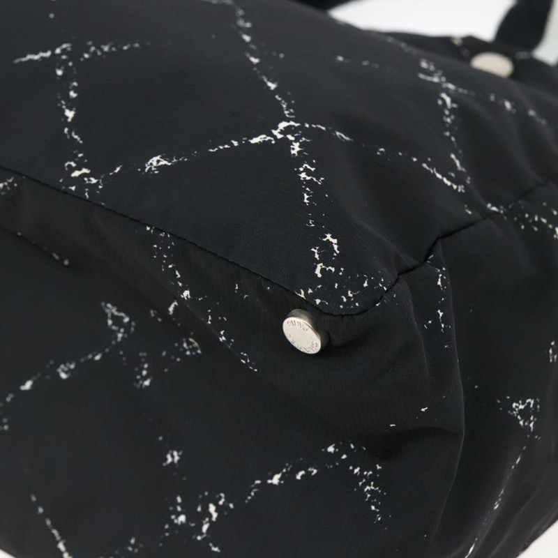 【日本直送】香奈兒旅行系列托特包 尼龍 黑白 CC 標誌 Auth 145777-8