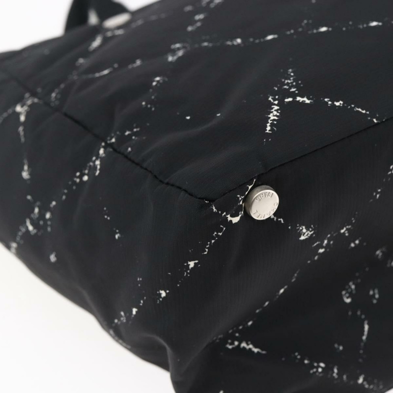 【日本直送】香奈兒旅行系列托特包 尼龍 黑白 CC 標誌 Auth 145777-15