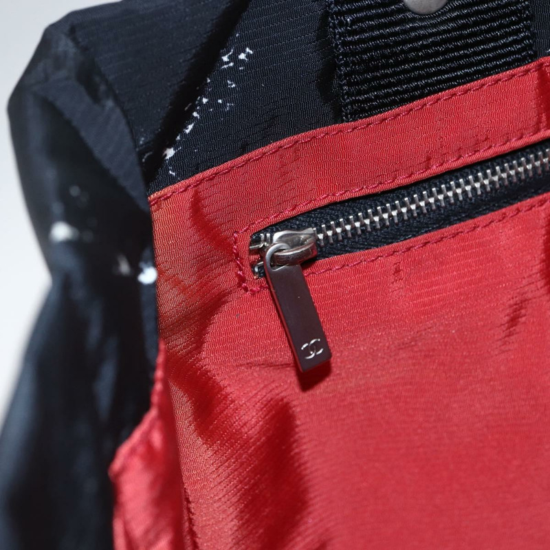 【日本直送】香奈兒旅行系列托特包 尼龍 黑白 CC 標誌 Auth 145777-17