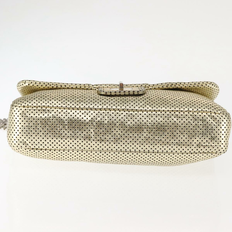 【日本直送】香奈兒鏈條單背包，沖孔皮革，金色雙C標誌，貨號145595-4