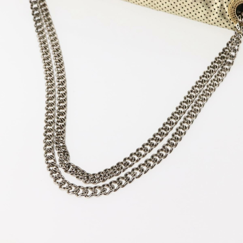 【日本直送】香奈兒鏈條單背包，沖孔皮革，金色雙C標誌，貨號145595-6