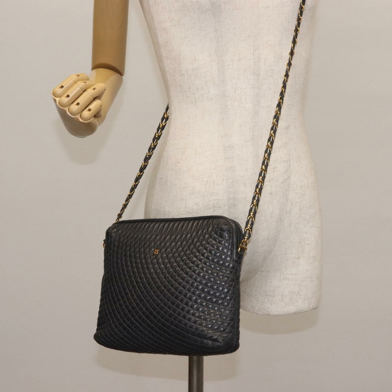 【日本直送】BALLY 鏈條單肩包 皮革 黑色 正品 145489-20