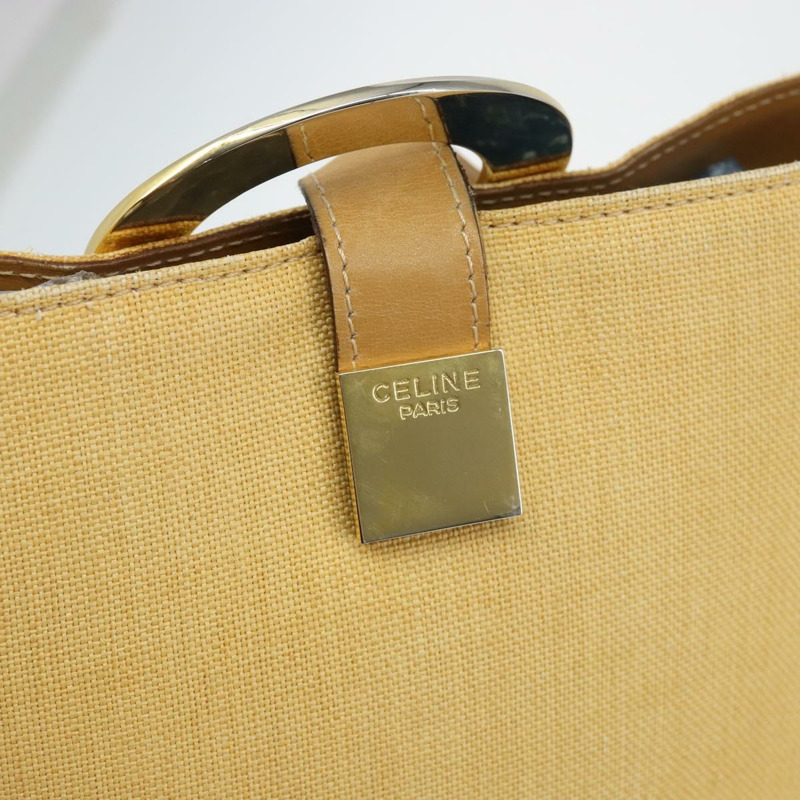 【日本直送】CELINE 圓背包 帆布 皮革 米色 正品 145770-9