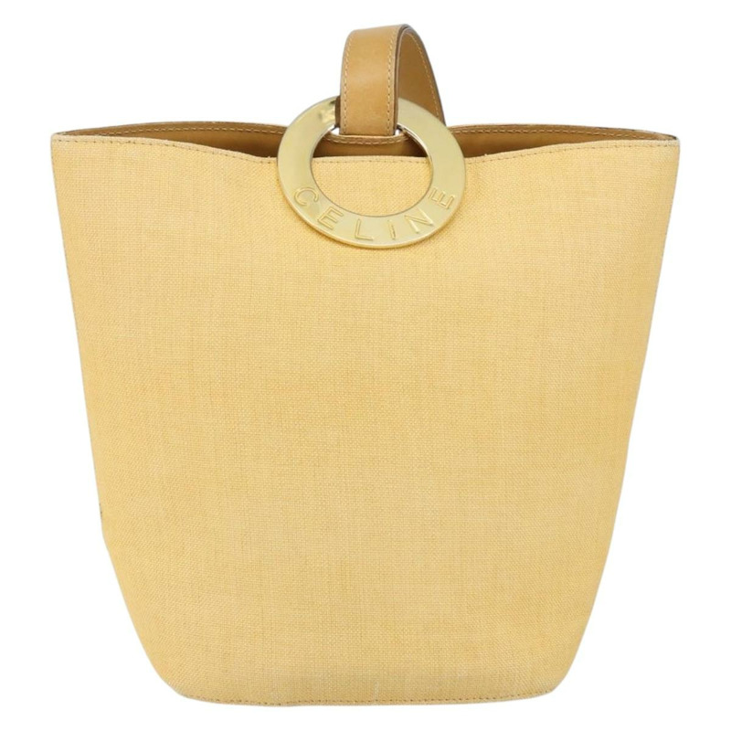 【日本直送】CELINE 圓背包 帆布 皮革 米色 正品 145770-12