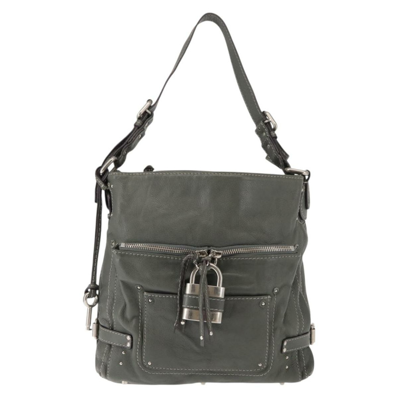 【日本直送】Chloe Paddington 灰色真皮單肩包 正品 sw1574-12