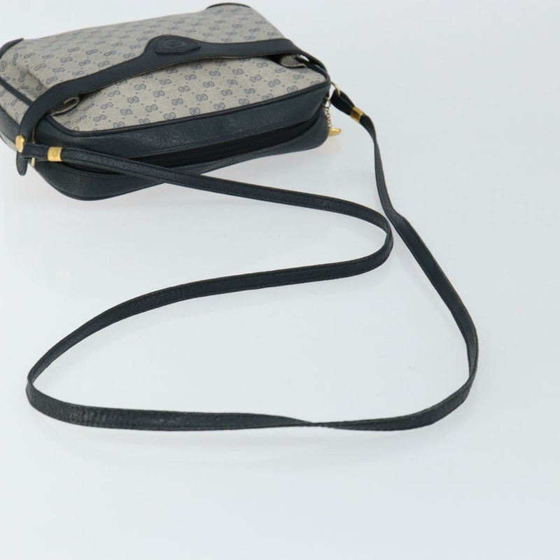 【日本直送】GUCCI Micro GG帆布單肩包 PVC皮革 海軍藍 正品 sw1590-6