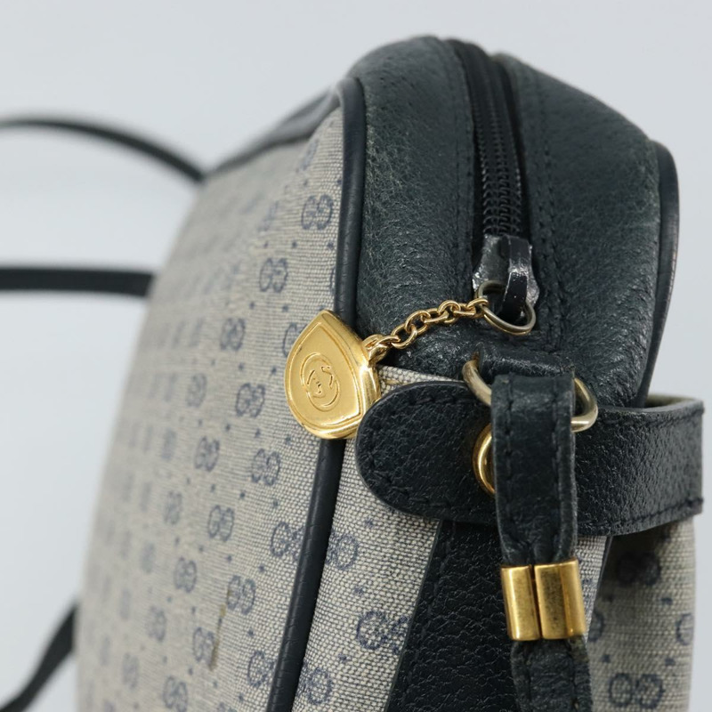 【日本直送】GUCCI Micro GG帆布單肩包 PVC皮革 海軍藍 正品 sw1590-8